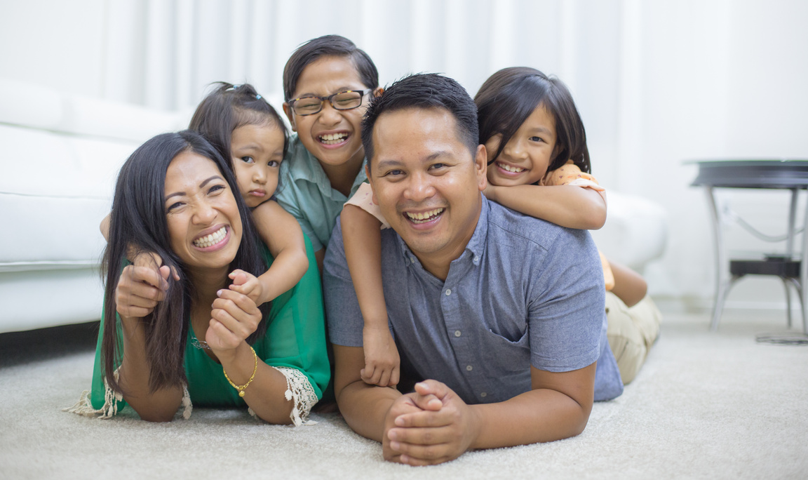 Young ethnic family